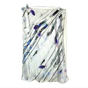 Giorgio Armani Silk Print A Line Skirt Mid Length Made In Italy Size EU 44 US M